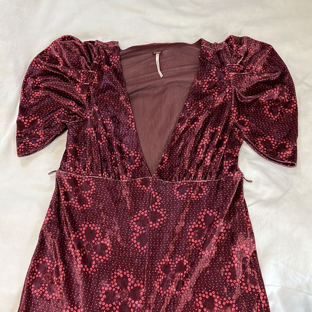 Free People Mulberry Floral Rosaline Velvet Flared Leg Jumpsuit - Picture 11 of 16